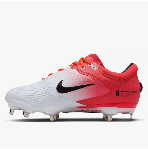 Nike Hyperdiamond 4 Elite Low Metal Softball Cleats Size 10 - Picture 2 of 5